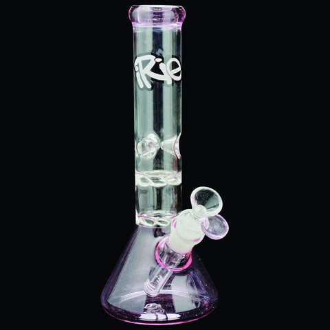 iRie 10" Tall Pink Montego Beaker Tube W/2 Turbine Percs