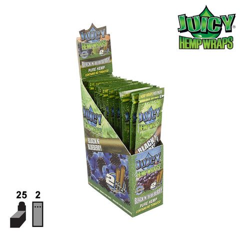 Juicy Jay's Hemp Wraps 2 x Black n Blueberry