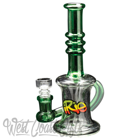 iRie 7" Tall Green One Drop Concentrate Bubbler W/Showerhead Perc & Domeless